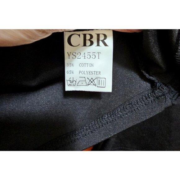 CBR Black Long‎ Sleeve Top With Pearl Neckline Embellishment Size Medium - Picture 4 of 8
